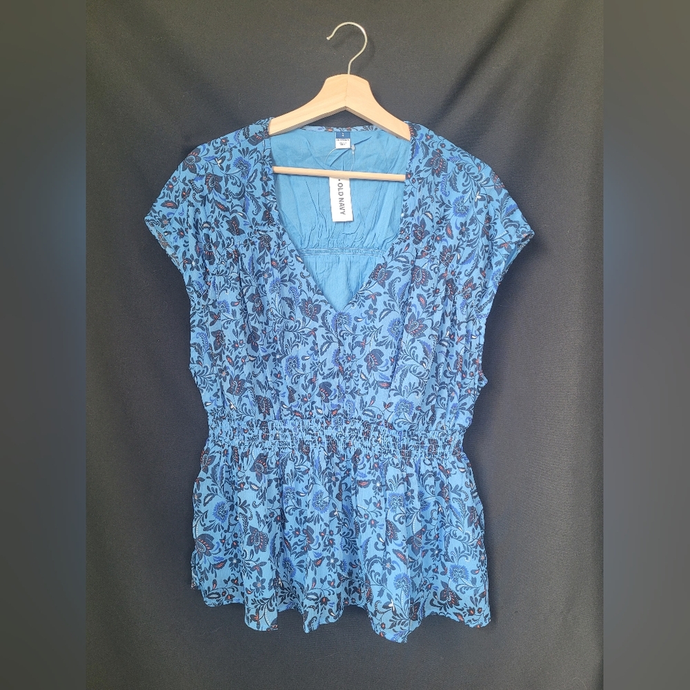 2 For $30 Old Navy Floral Smocked Cap Sleeve Blouse
